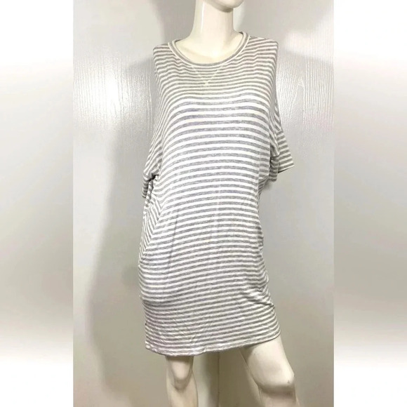 Lou and Grey Striped Short Sleeve Shirt Dress Sz S Rayon - Picture 1 of 6